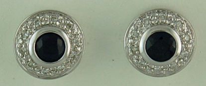 Sapphire and Diamond Halo Stud Earrings