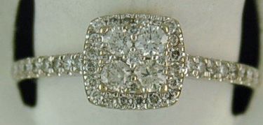 Lady's 1/2ctw Diamond Cluster Halo Ring