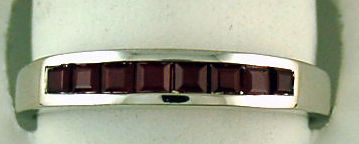 Princess Cut Ruby Band