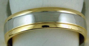 6mm Yellow Gold and Platinum Band