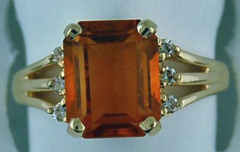 Citrine And 6 Round Brilliant Diamond