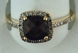Diamond And Brown Stone Ring