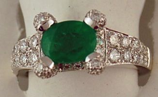 Emerald And Diamond Ring 2 1/4ctgw
