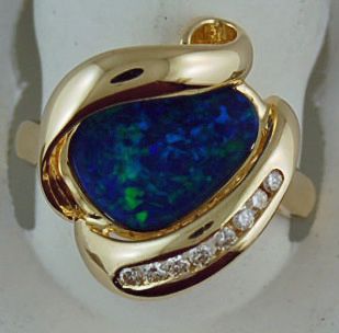 Opal Doublet And Diamond Freeform