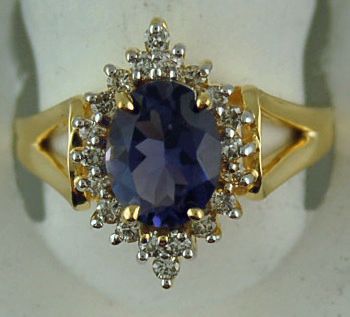Diamond And Purple Stone Ring