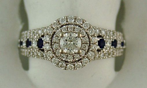 Diamond And Sapphire Double Halo