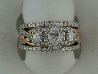 1/2ct Oval Diamond 3 Piece Wedding Set 2ctgw