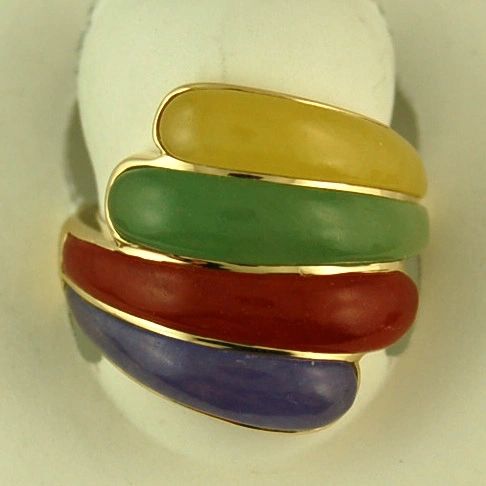 Multi Colored Jade Wrap Ring
