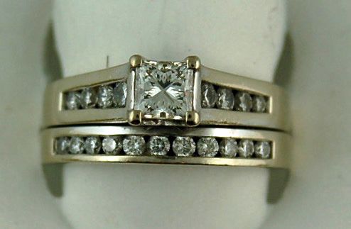 1/2CT Princess 21 Round Diamonds Wedding Set