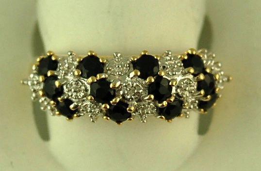 Blue Saphire And Diamond Band