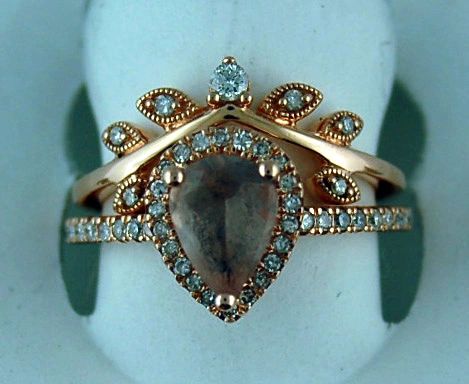 Diamond And Pink Pear Stone