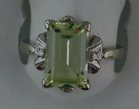 Green Stone With Diamonds