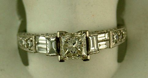 3/4CT Filled Princess Cut With 38 Diamonds 1CTW