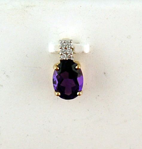 Amythyst And Diamond Pendant