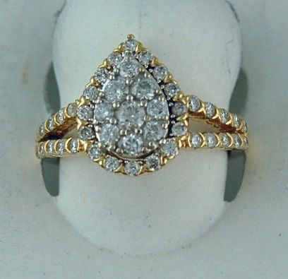 Pear Shaped Diamond Cluster 3/4ctw