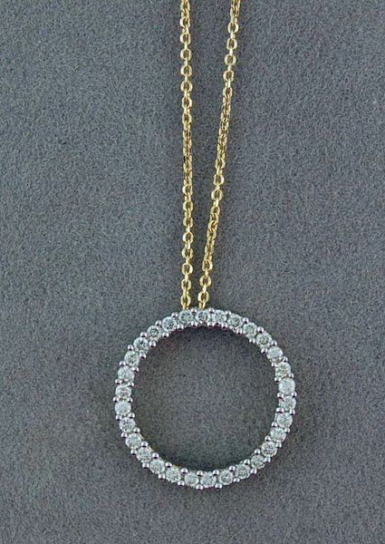 Diamond Circle Pendant 16-18" Fine Chain