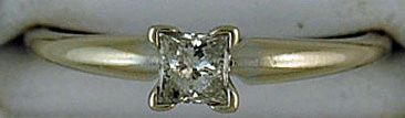 Ladies Princess Cut Diamond Solitaire Ring
