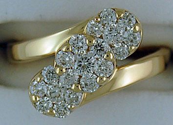 Ladies 1ctw Diamond Cluster Ring