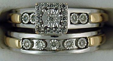 Ladies 1/5ctw Diamond Wedding and Engagement Set