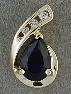 Onyx and Diamond Pendant