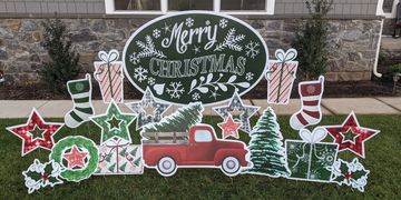 Christmas lawn sign, Christmas yard greeting, Christmas yard card, Bucks County