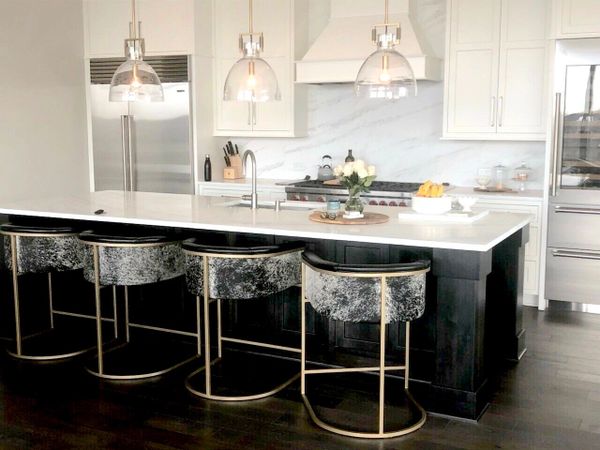 Brass and leather online counter stools