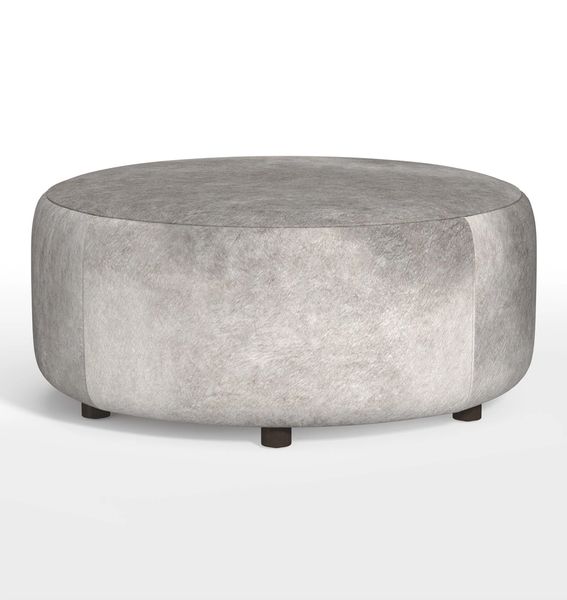 Grey cowhide outlet ottoman