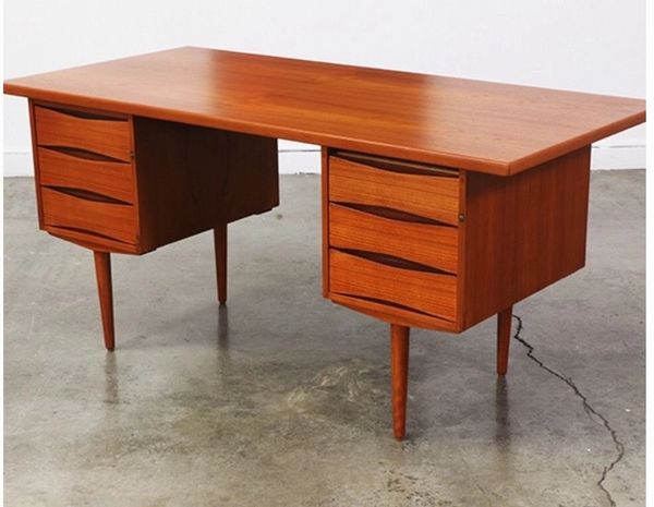 Mid Century Modern Writing Desk Walnut Wood Teak Rosewood