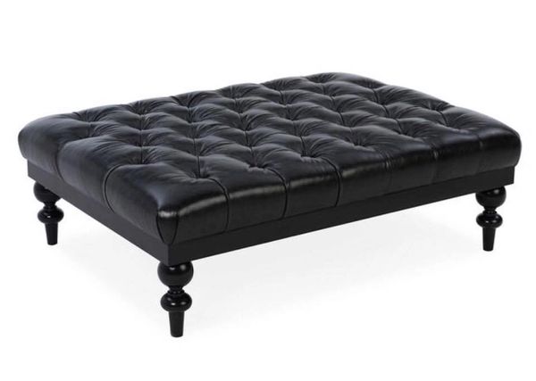 Black tufted coffee deals table