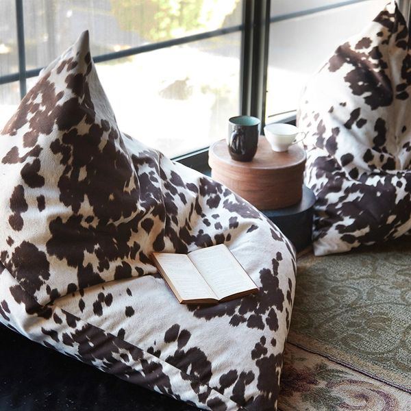 Cowhide Floor Cushion Luxurious Bean Bag Be Sofia