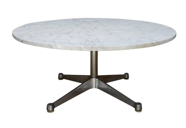 Herman Miller Table Eames Aluminum Group Contract Base Carrera Marble MCM  Knoll