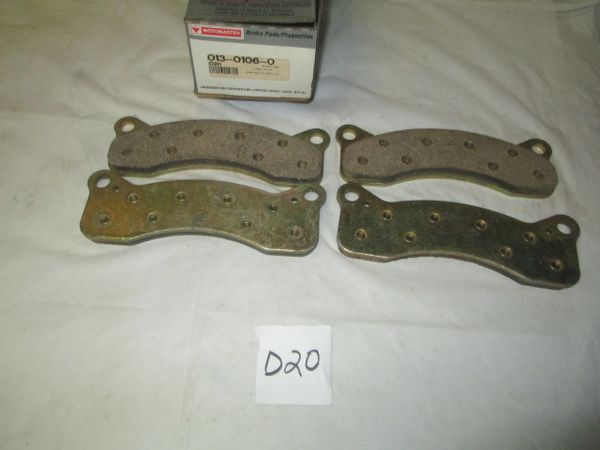 D20 MOTORMASTER DISC PADS FRONT NEW 1980-1984 Toyota,Starlet,Tercel