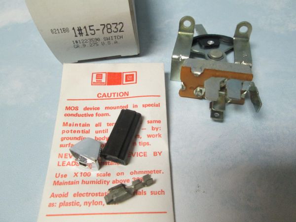 15-7832 DELCO A/C & HEATER BLOWER SWITCH BUICK CHEVY NEW