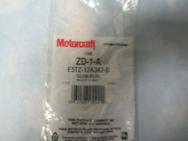 E5TZ-12A342-B MOTORCRAFT SET OF 8 NEW DIESEL GLOW PLUGS ZD-1A 83-87 F250-F350