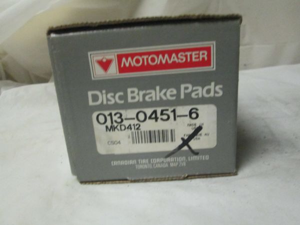 MKD-412 MOTOMASTER FRONT DISC PADS 85-2004