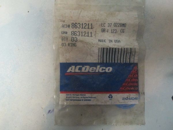 8631211 AC DELCO AUTO TRANS O RING NEW SET OF 3