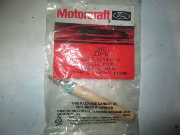 ZD-6 MOTORCRAFT DIESEL MITSUBISHI GLOW PLUG NEW