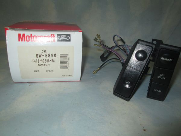 SW-5890 MOTORCRAFT CRUISE CONTROL 94-97 BRONCO F150-350 450 SUPER DUTY SWITCH WITH AIR BAG NEW F4TA-9D780ABW