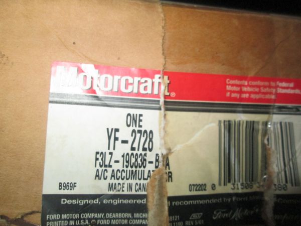 YF-2728 AC ACCUMULATOR COMPRESSOR 4.6L MOTORCRAFT LINCOLN FORD MERCURY T-BIRD