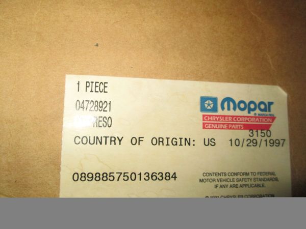 04728921 MOPAR COMPRESSOR NOS New Old Stock R12 Air Conditioning Compressor with Clutch. 1981-1984 Chrysler Dodge Plymouth