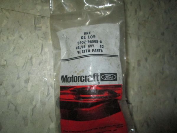 CE-109 MOTORCRAFT VALVE ASY W/ATTG PARTS