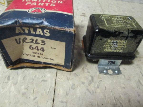 644 ATLAS VINTAGE VOLTAGE REGULATOR N0S 60-69 DODGE CHRYSLER PLYMOUTH