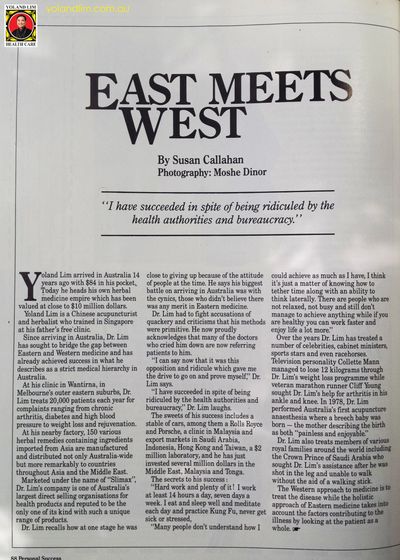 East Meets West- Australian Success Story feature