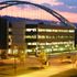 Business park real estate photo with Pittsburgh skyline