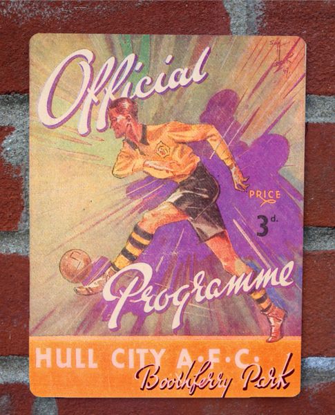 Hull City 1940s Programme Cover Tin Plate