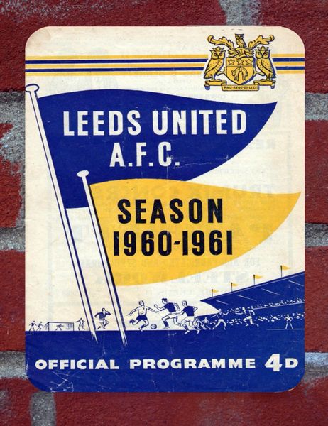 Leeds United 1960 Programme Cover Tin Plate