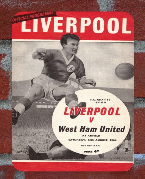 Liverpool 1964 Programme Cover Tin Plate