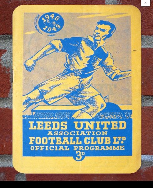 Leeds United 1948 Programme Cover Tin Plate