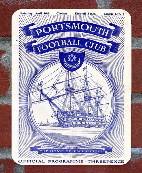 Portsmouth 1950s Programme Cover Tin Plate