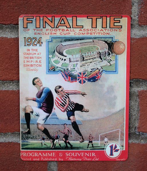 FA Cup Final 1924 Programme Cover Tin Plate